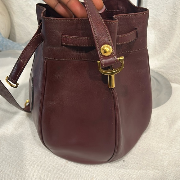 Cartier Must de Cartier Shoulder/cross body Bag Drawstring Bordeaux Leat… - Picture 3 of 8